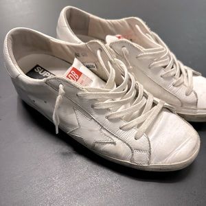 Golden Goose Leather Printed Sneakers - Size 10
